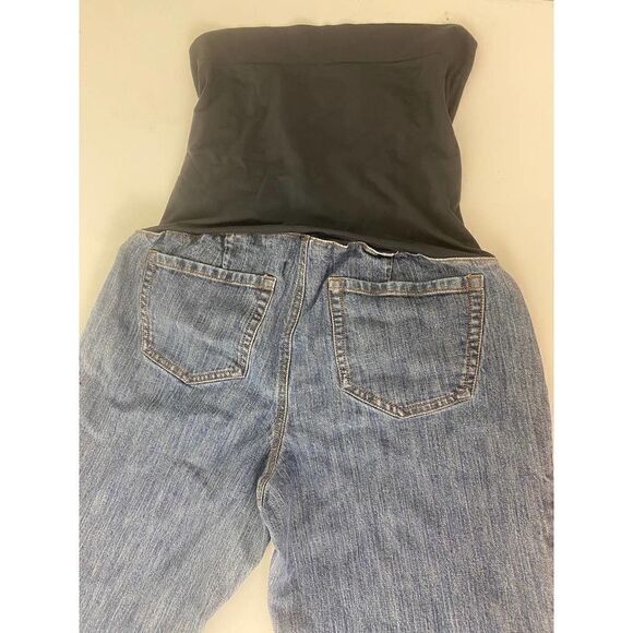 New Additions Maternity Jeans Cropped Full Panel Twins Multiples - Size Medium - Picture 3 of 9